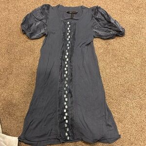 BCBGmaxazria grey short silk blend cocktail‎ dress size extra small